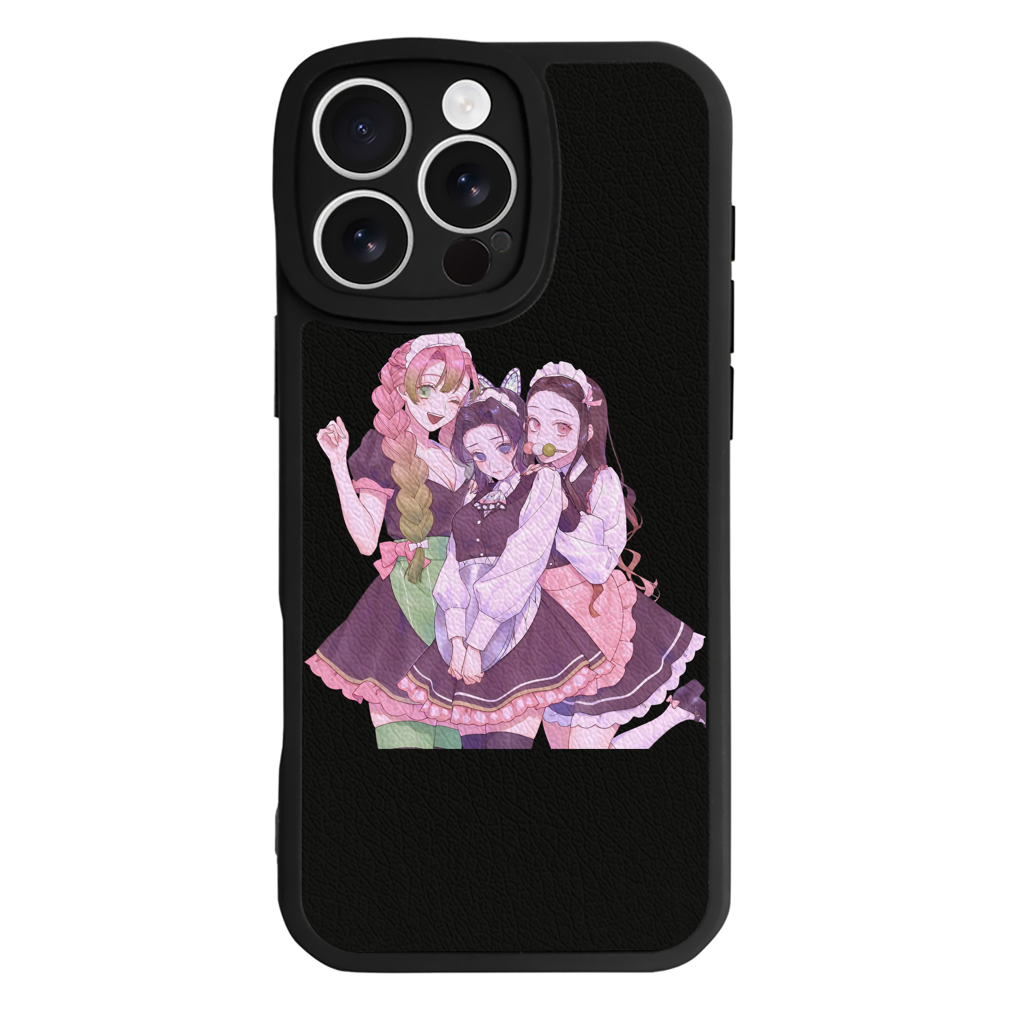 （画像用） 鬼滅の刃（きめつのやいば）蟲柱-胡蝶 しのぶ／こちょう しのぶ Kochou Shinobu 【iPhone 16シリーズ対応】シリコンスマホケース（レザー調） 材質：シリコン